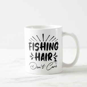 Mug Amusant pêcheur, les cheveux de pêche s'en fiche