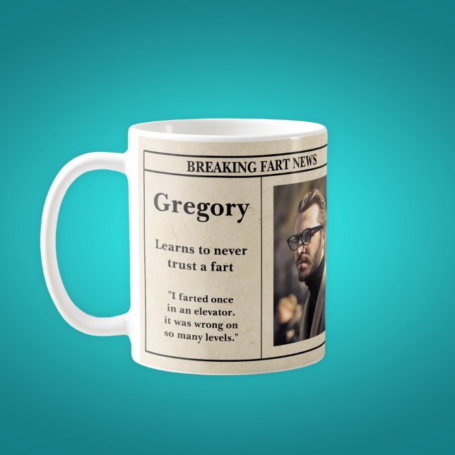 Mug Amusant Père Fart Plaisanterie Retro Journal Photo (Créateur téléchargé)