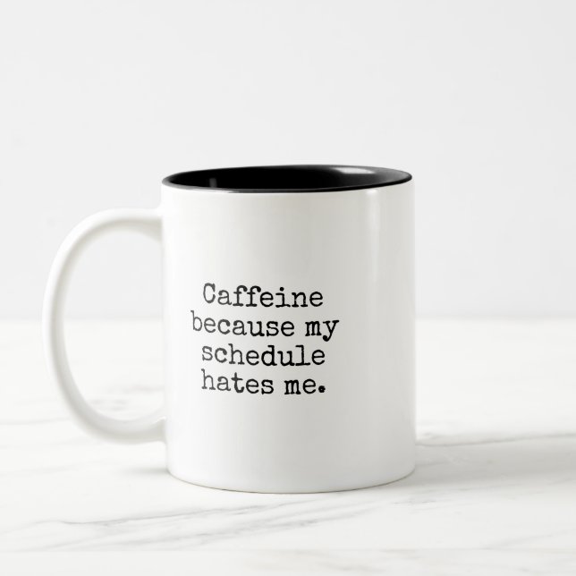 Mug Amusant pour Amoureux du Café en Surbooking (Gauche)