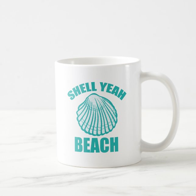 Mug Amusant Shell Ouais Plage Pun (Droite)
