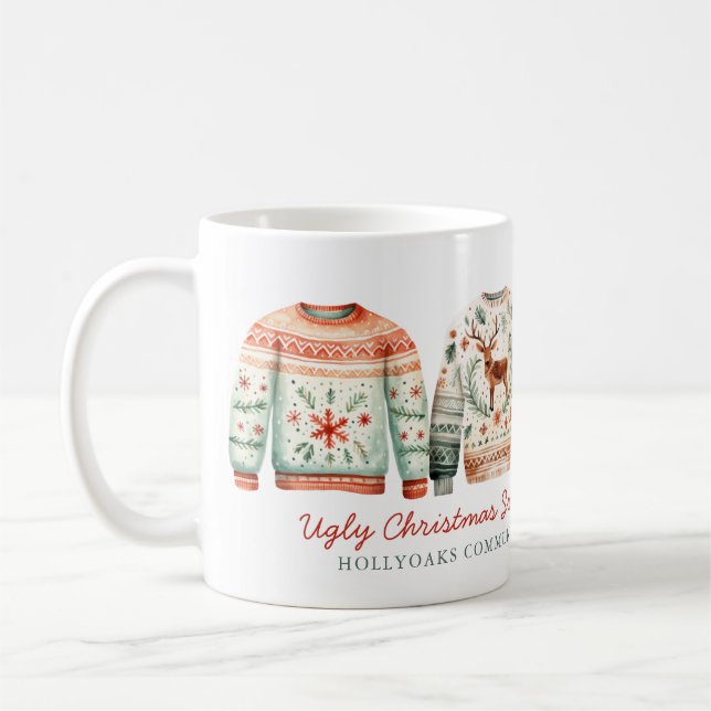 Mug Amusant vainqueur du concours de pull de Noël (Gauche)
