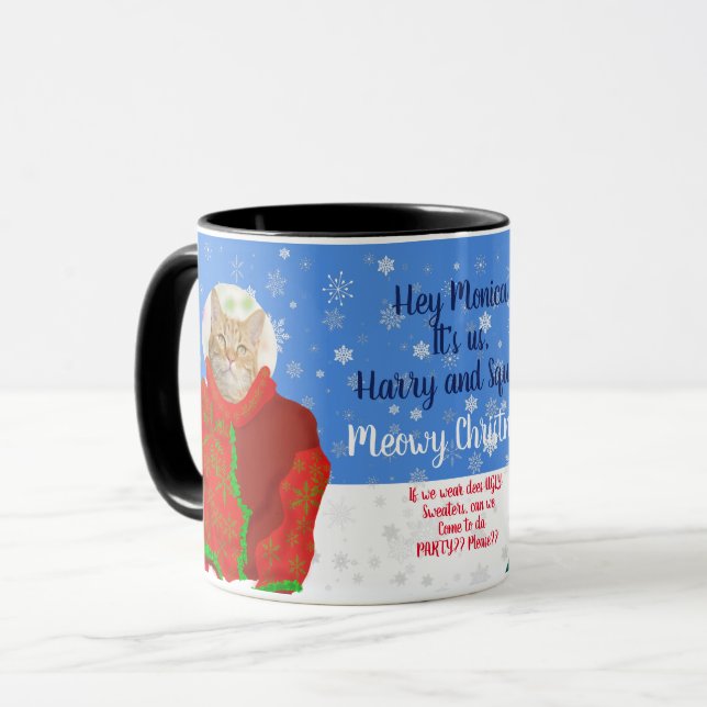 Mug Amusant vos propres chats laides Sweaters de Noël  (Devant gauche)