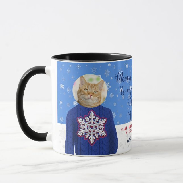 Mug Amusant Votre Chat Dans Laid Sweater Photo (Gauche)