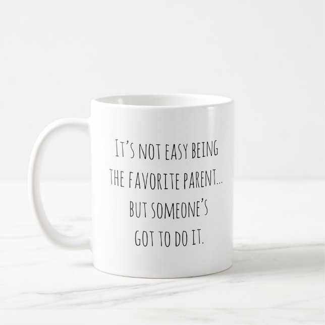 Mug Amusante Parenthood Maman Papa Favori Parent Citat (Gauche)