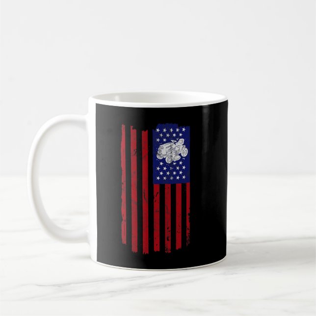 Mug Amusante tondeuse de gazon Mowing American Flag Ya (Gauche)