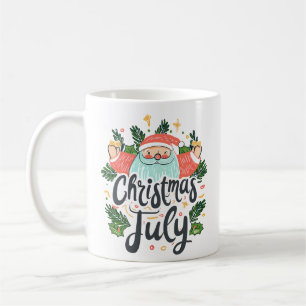 Mug Amusement de Noël en juillet & Design festif de Pè