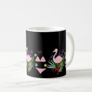 Mug Amusement d'été : Canard rose Bikini prêt pour la 