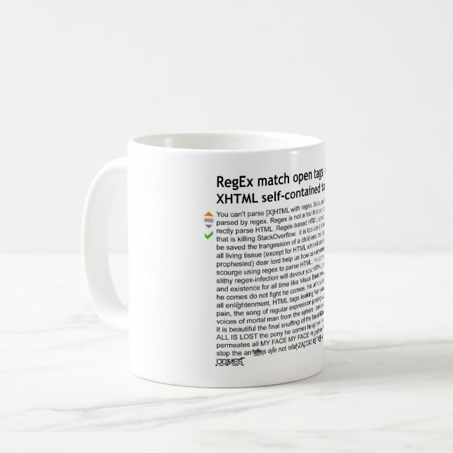 Mug Analysez le HTML avec Regex - élégant le poney (Devant gauche)