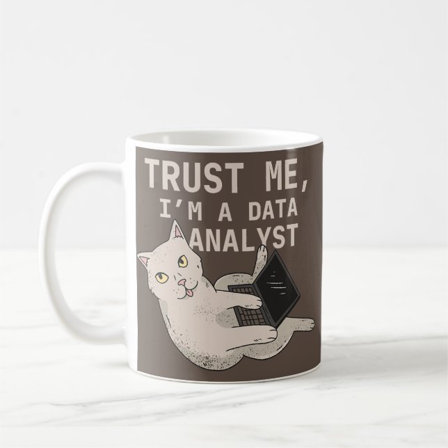Mug Analyste de données Funny Cat Analyse de données (Gauche)