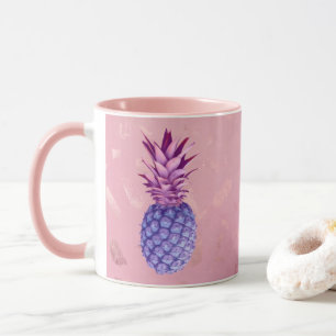 Mug Ananas à Parties scintillant rose Lilac