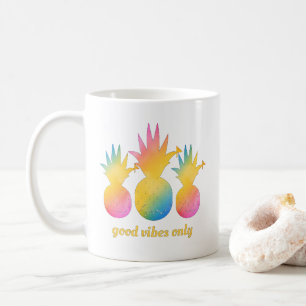 Mug Ananas Arc-en-Ciel Bonnes Vibrations Uniquement