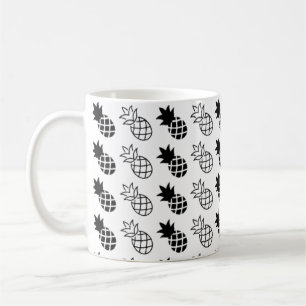 Mug ananas design noir et blanc