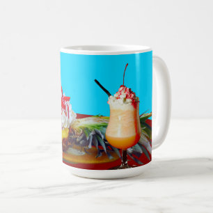Mug Ananas et crème glacée avec un smoothie de fruits