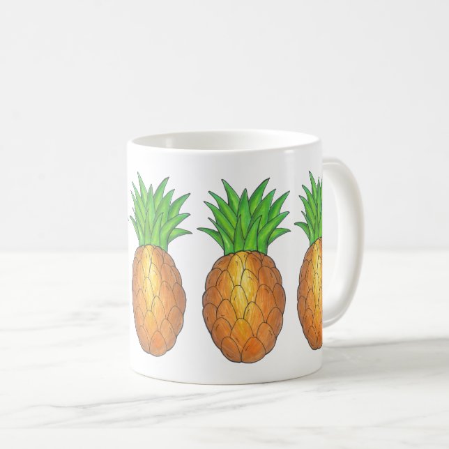 Mug Ananas Imprimer Fruit tropical Hawaiian Island (Devant droit)