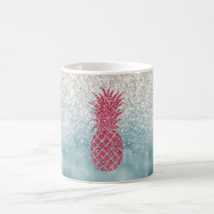 Mug Ananas rose brillant blanc
