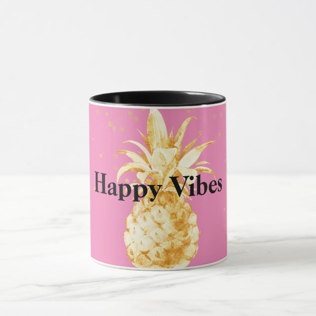 Mug Ananas rose jaune or (Centre)