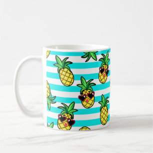 Mug Ananas Tropical : Motif de lunettes de soleil Retr