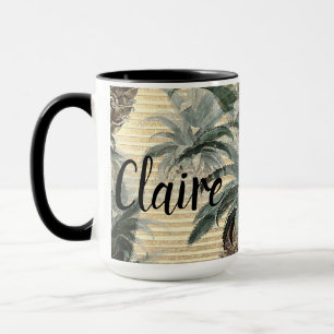 Mug Ananas vintage sur huile d'or rayé