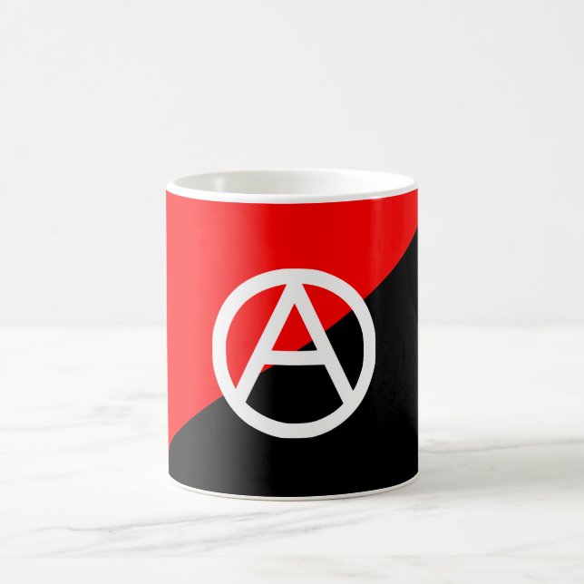 Mug Anarchie noire et blanche rouge de drapeau (Centre)