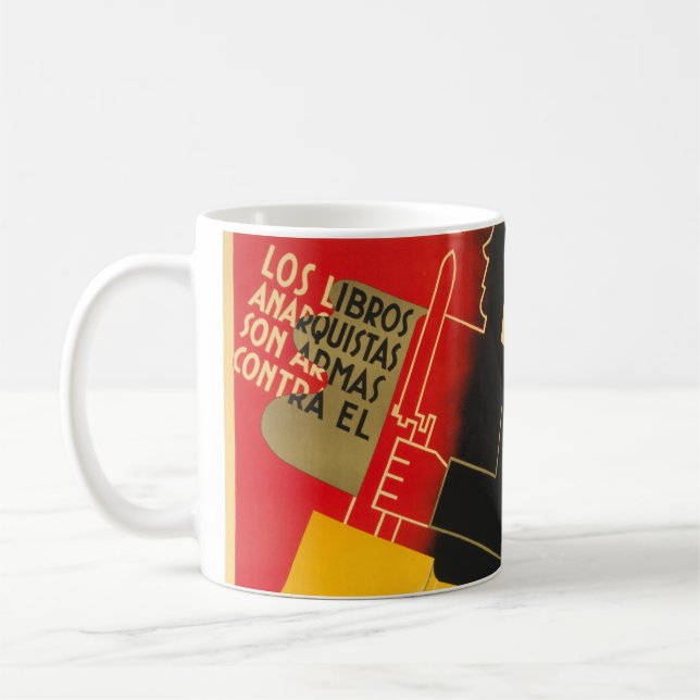 Mug Anarchiste de guerre civile espagnole/affiche rare (Gauche)