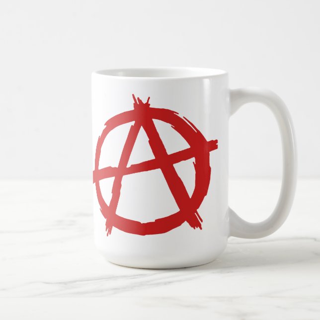 Mug Anarchiste rouge un logo d'anarchie de symbole (Droite)