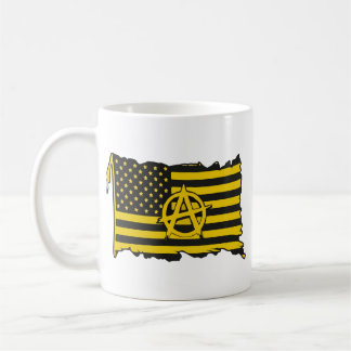 Mug Anarcho-Capitalist Flag USA  Black & Gold flag