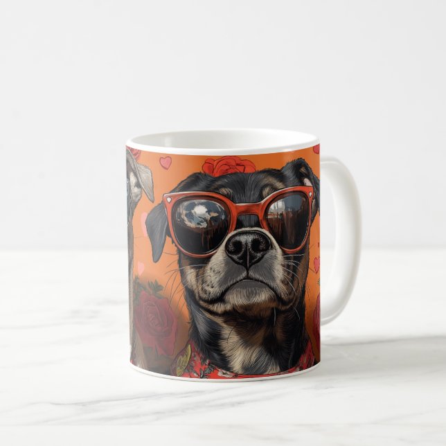 Mug Anatolian Berger Coeur Roses Saint Valentin (Devant droit)