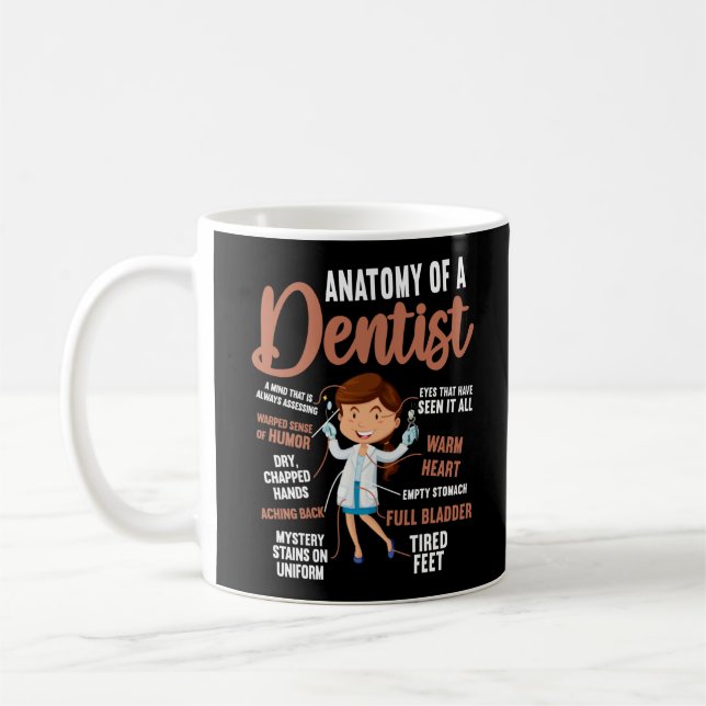 Mug Anatomie Dentaire Dentiste D'Un Dentiste Un Esprit (Gauche)