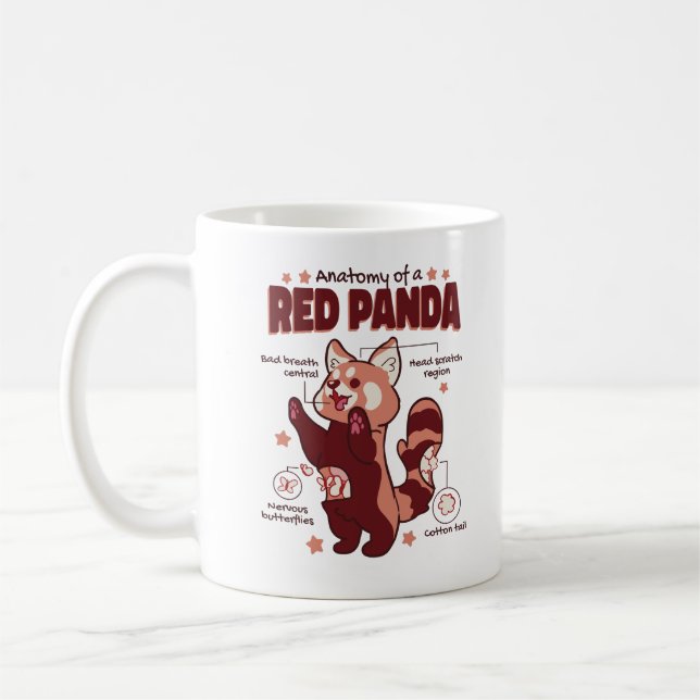 Mug Anatomie d'un Amoureux des animaux de Panda rouge (Gauche)