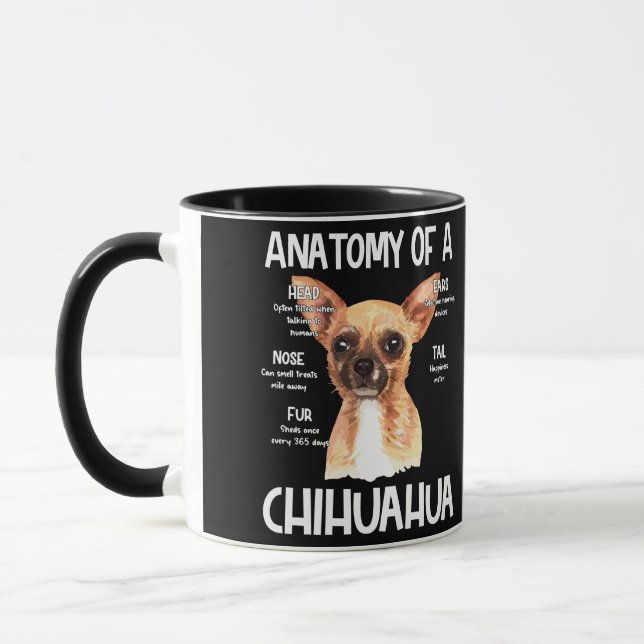 Mug Anatomie D'Un Chihuahua Pour Amoureux de les chien (Gauche)