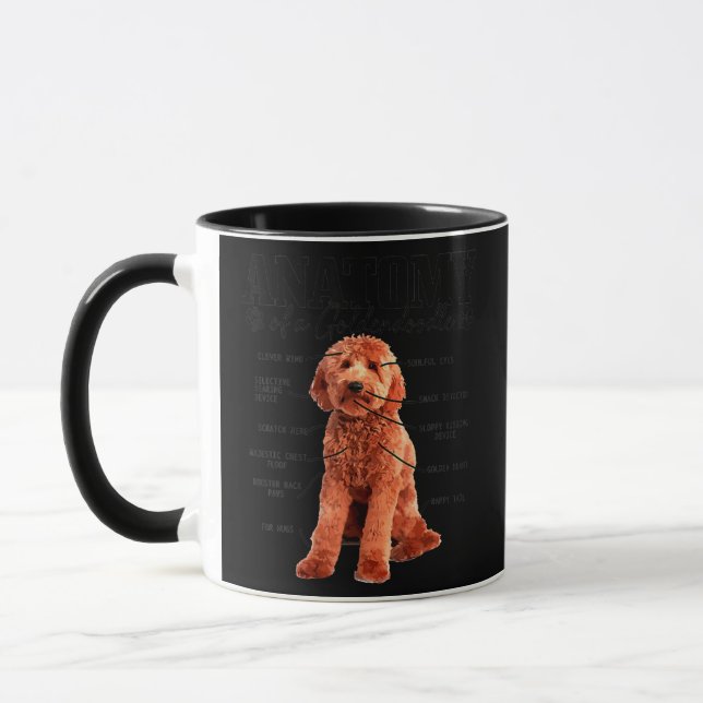 Mug Anatomy Of A Goldendoodle Funny Cute Dog Doodle (Gauche)
