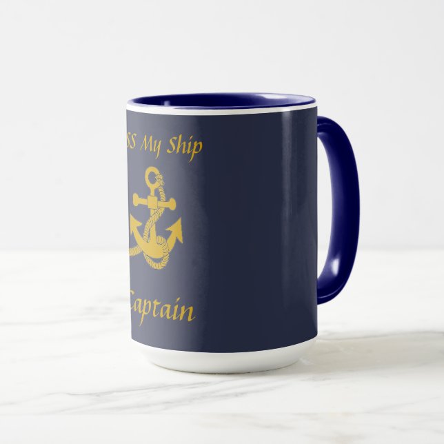 Mug - Anchor, ship name (Front Right)