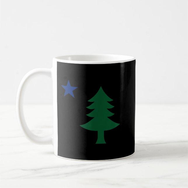 Mug Ancien premier drapeau de l'arbre du pin du Maine  (Gauche)