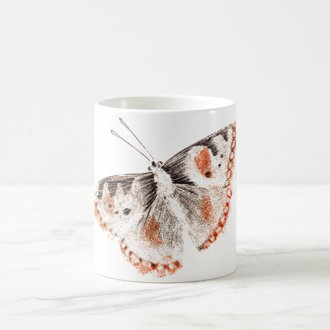 Mug Ancienne illustration de papillon vintage (Centre)