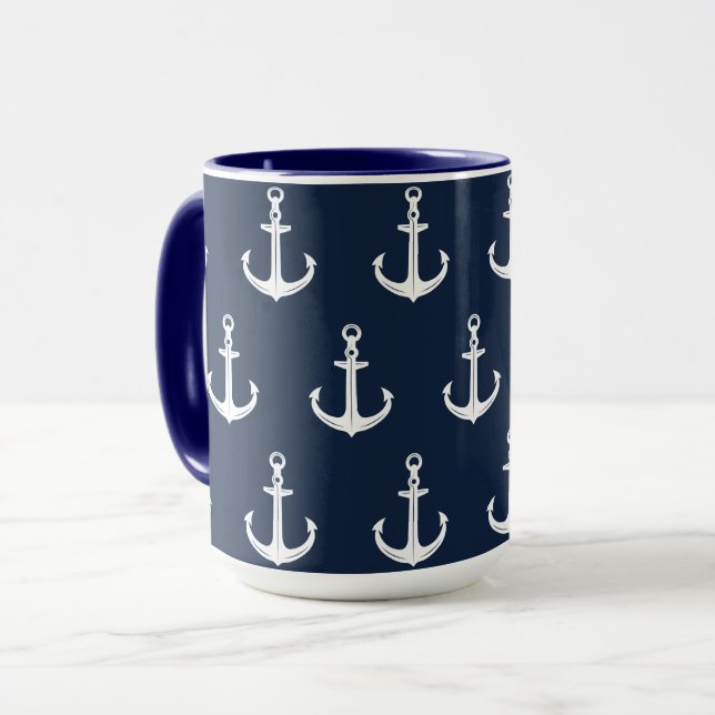 Mug Ancre bleue marine (Devant gauche)