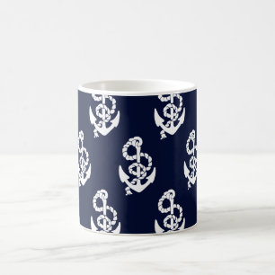 Mug Ancre bleue marine Motif nautique