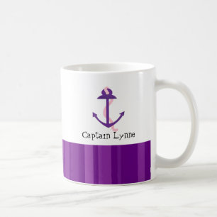 Mug Ancre de bateau violet marine