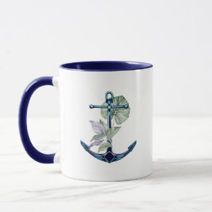 Mug Ancre et plantes tropicales Vie marine Tropicale