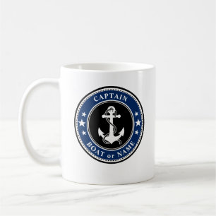 Mug Ancre nautique Bateau de  de capitaine ou nom 2 or