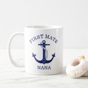 Mug Ancre Nautique Première Mate Nana Grand-mère