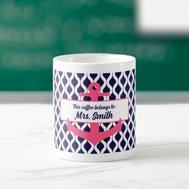 Mug Ancre personnalisée Ce café appartient à l'enseign (Créateur téléchargé)