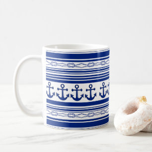 Mug Ancres Nautiques Cordes Et Traces