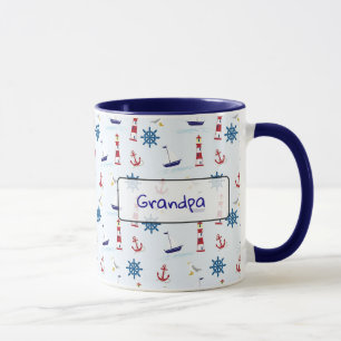 Mug Ancres océaniques nautiques personnalisées et phar