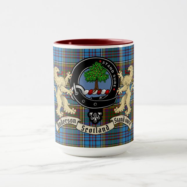 Mug Anderson Clan Badge & Tartan (Centre)