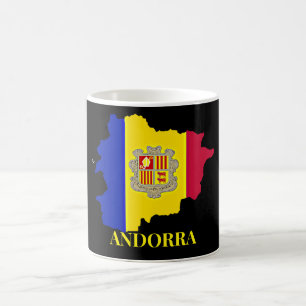 Mug Andorre Silhouette, drapeau,