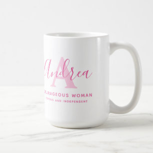 Mug Andrea nom signification et monogramme de texte ro