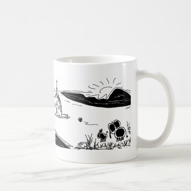 Mug âne et éléphant avec l'insecte et la cathédrale (Droite)
