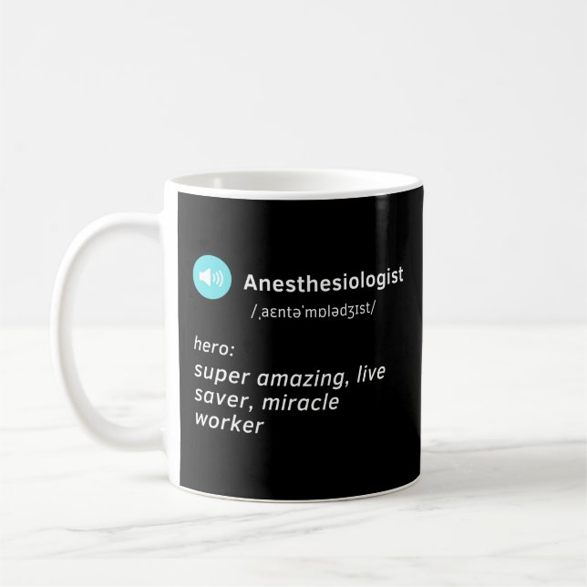 Mug anesthésiste, défention, drôle d'idée-cadeau (Gauche)