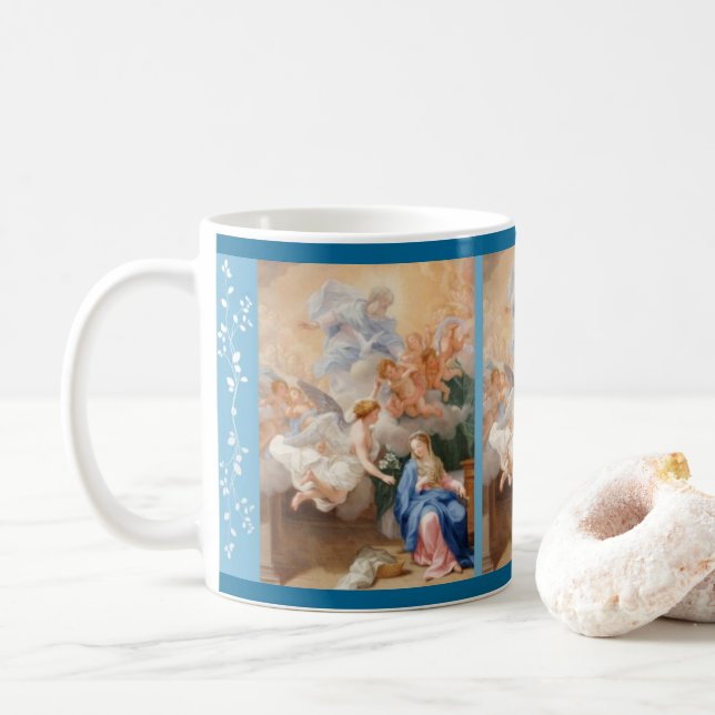 Mug Ange béni par annonce de Vierge Marie religieux (Avec donut)