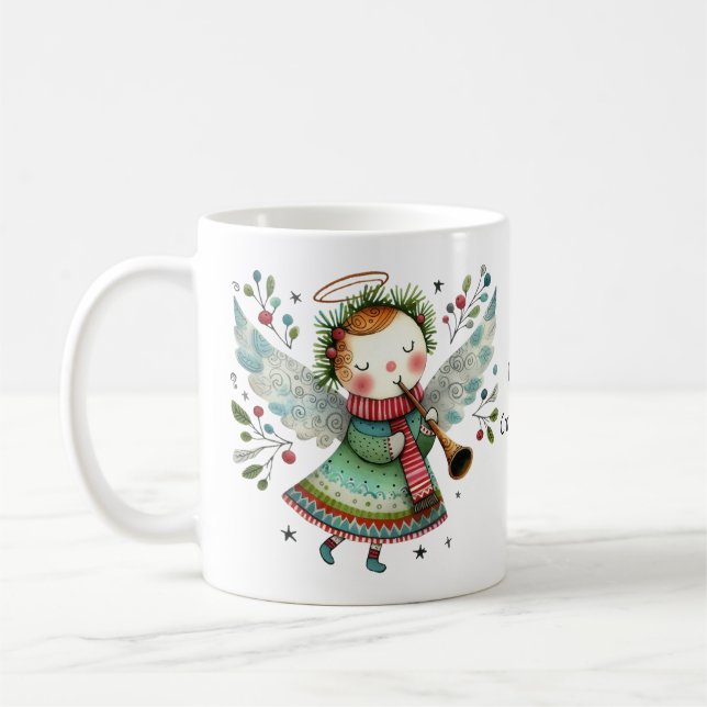 Mug Ange de Noël avec corne (Gauche)